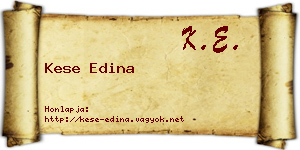 Kese Edina névjegykártya